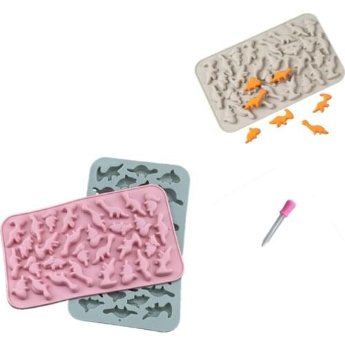 Gummy dinosaurs chocolate silicone mold fondant tool candy with dropper