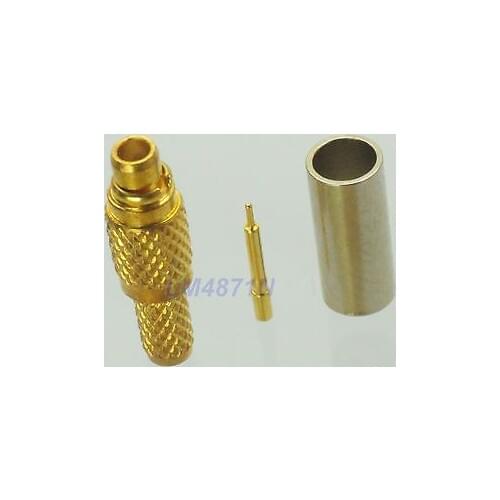 Hot Factory Direct Wholesale 10pcs Connector MMCX male plug crimp RG174 RG316 LMR100 cable straight