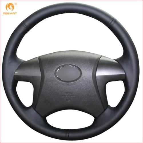 MEWANT Black Genuine Leather Car Steering Wheel Cover for Toyota Highlander 2009-2014 Camry 2007-2011 Interior Accessories Parts