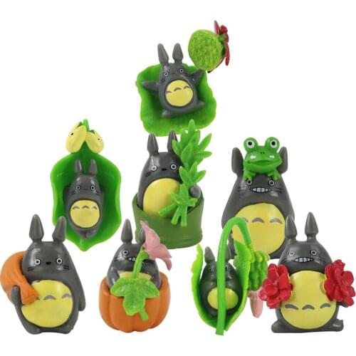 8pcs/set 4cm Mini My neighbor Totoro Figure Toys PVC Model Cute Decoration Dolls For Gift