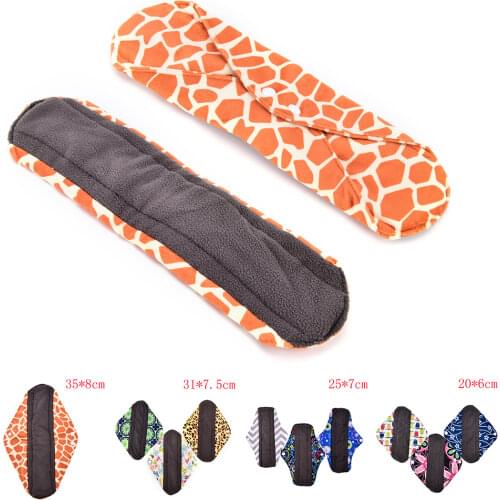 Reusable Women Hygiene Long Sanitary Pad Washable Panty Liner Bamboo Cloth Mama Feminine Menstrual Sanitary Nappy Towel Pad 1Pcs