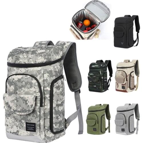 30L Soft Cooler Bag 35 Cans 100% Leakproof Cooler Backpack 600D Waterproof Picnic Backpack Lunch Thermal Insulated Bag
