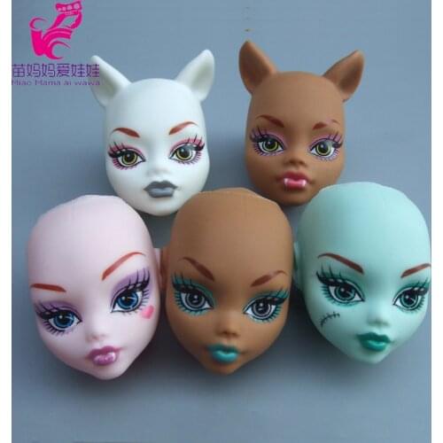 5pieces /lot Soft Plastic Wig Diy head Practice Makeup DIY doll Heads For Monster doll