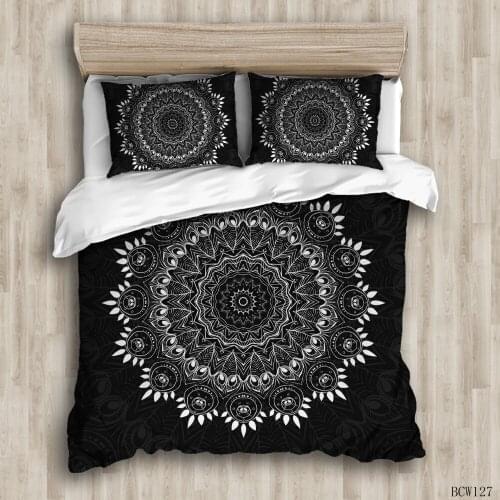 Duvet Cover Sets quiet black pattern custom Bed Linens Bedding Sets with Pillowcase king Size Bedclothes Comforter Covers