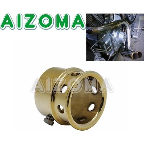 Motorcycle Exhaust Muffler Pipe Tip Retro 2'' 2.25'' 2.5'' Solid Brass Drilled Exhaust Tip Old School For Harley Bobber Chopper