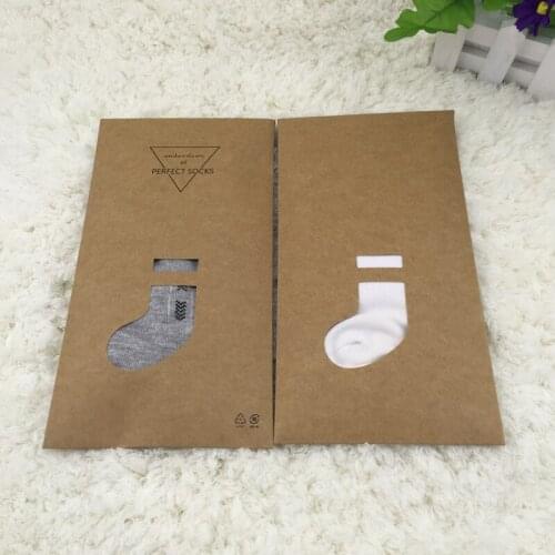 New Arrive 11.8x22cm Brown Kraft Paper Garment Clothing Socks Stocking Storage Bag Box Retail Packaging 2 Type