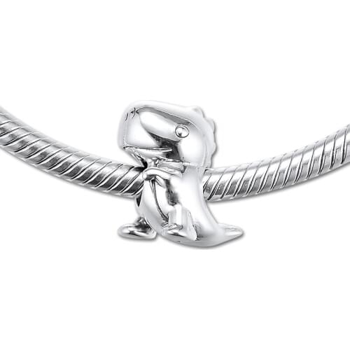 Fits for Pandora Charms Bracelets Dino the Dinosaur Beads 100% 925 Sterling Silver Jewelry Free Shipping