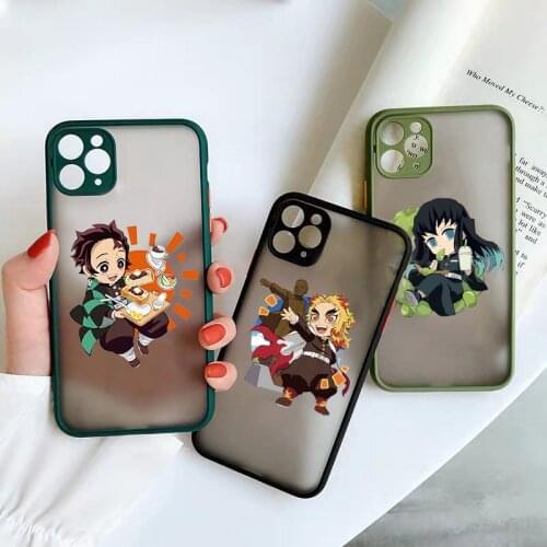 Demon Slayer Kyojuro Rengoku Anime Phone Cases Transparent for Iphone 6s 7 8 11 12 Mini Pro X XS XR MAX Plus SE2020 Matte Cover