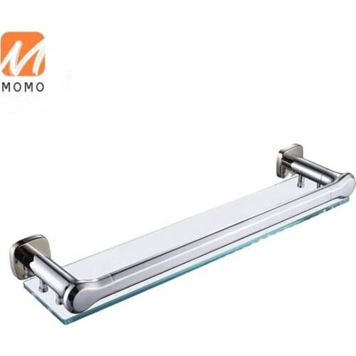 Direct factory square corner shelf single hanging corner shelf glass chrome brass bathroom shelf