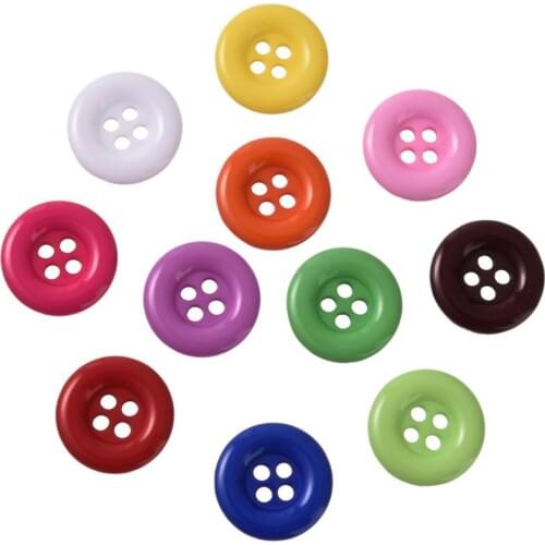 100pcs 18mm Round Resin Buttons Sewing Tools Decorative Button Scrapbooking Garment DIY Apparel Accessorie