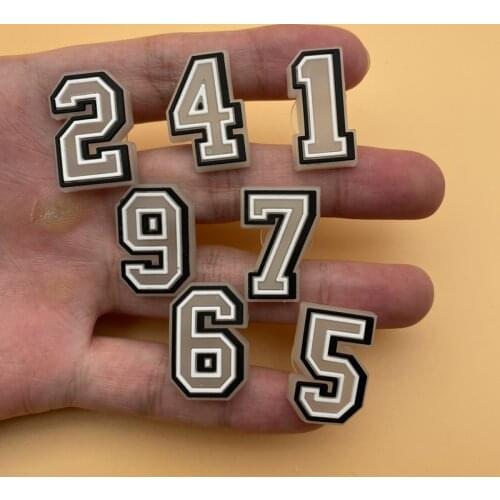 Single Sale 1Pcs Luminous Numbers PVC Slipper Accessories Shoe Decoration Fit Croc Jibz Kids X-Mas Party Gifts 9P-1L-1