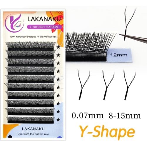 Lakanaku Y Shape Eyelash 4 Trays Cilia And Volume Brazilian yy Handmade Cilios Y Faux Cilios y Lashes Extension