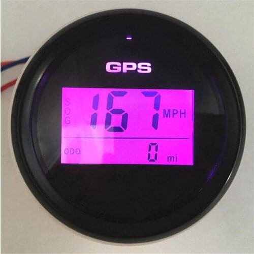 1pc New Type 52mm Auto Gps Speedometers 0-999Km/h Knots Mph Speed Odometers Sog with Red Blue Yellow Green Backlight and Antenna