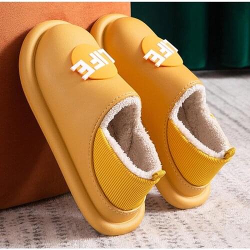 Waterproof Women Slippers Home Female Non-Slip House Shoes Warm Plush Ladies Couple Indoors Flats Slipper Slip On Womens Slides