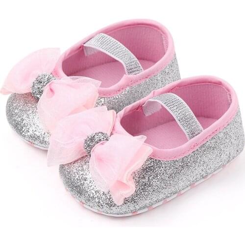TELOTUNYInfant Toddler Baby Girls Casual Shoes First Walkers Princess Bowknot Baby Prewalker Hook&loop Soft Sole Crib Shoes 0-1Y