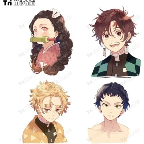 Tri mishki WCS1052 Demon Slayer Anime characters car sticker PVC colorful Decals Waterproof sticker on Car Body Bumper Window