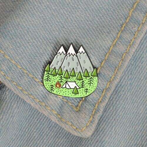 Forest tent outdoor camping personality brooch adventure home camper clothes backpack badge jewelry birthday gift