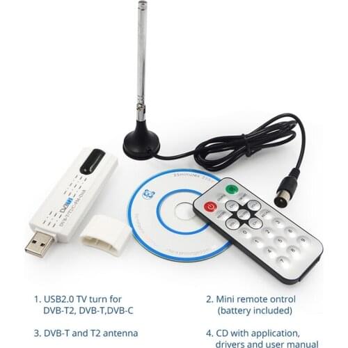 USB 2.0 Digital DVB-T/T2 SDR+DAB+FM HDTV TV Tuner Receiver Stick
