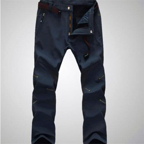 2018 Windbreaker Waterproof Warm Camping Sport Fleece Softshell Thickening Outdoor Long Pant Men Clothing Fishing Hiking Pant