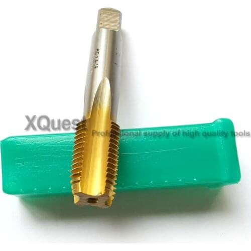 XQuest TIN HSS Tapered PIPE Taps Rc 1/8 1/4 3/8 1/2 3/4 Straight Flute Pipe Thread tap G 1/8-28 1/4-19 3/8-19 1/2-14 3/4-14