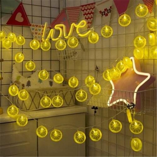 Green Lemon LED String Light Berroom Decor Light for Christmas Wedding Xmas Decoration Holiday Lighting Garland Battery Power