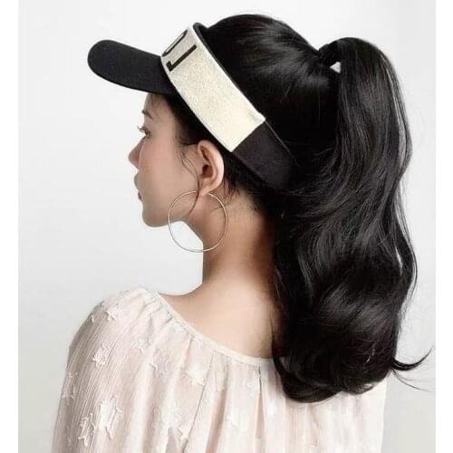 Ponytail Wig hat Women Summer Sun cap Long hair