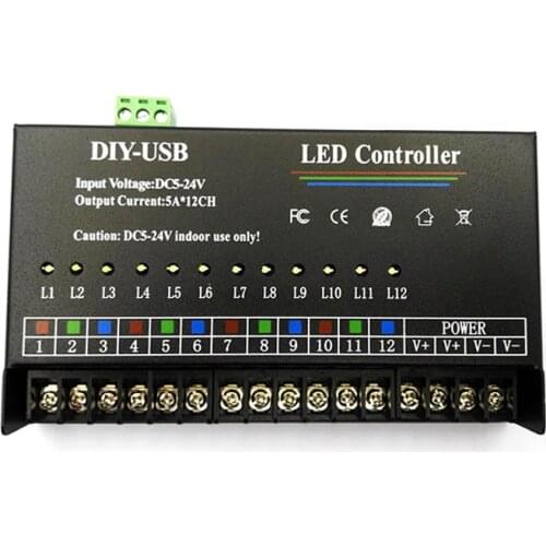 12 way autonomous programming controller DIY-USB controller 5-24V programming controller LED controller