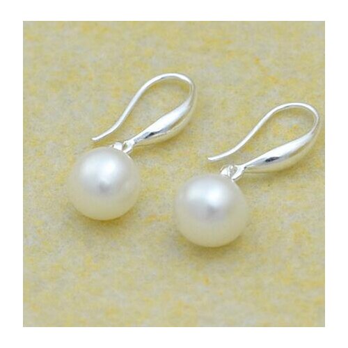 9-10MM genuine freshwater pearl earrings for women jewelry high quality 9-10mm pearl gift sterling--jewelry