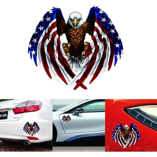 US American Flag Bald Eagle Car Body Sticker Auto Window Bumper Motorcycle Decoration USA Eagle Decal For BMW Honda Toyota