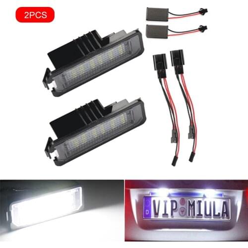 2pcs 12V Car LED License Plate Light Working Lamp Replacement Car Light For VW GOLF 4 5 6 7 6R Passat B6 Lupo Scirocco Polo