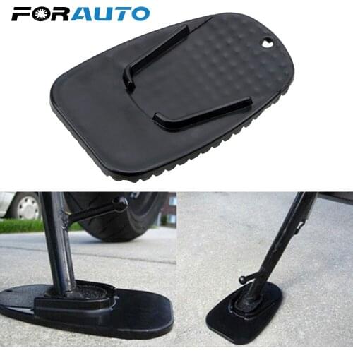 FORAUTO Black Motorcycle Plastic Side Stand Kickstand Auto Kickstand Pad Non-slip Plate Side Support Foot Pad Base Universal