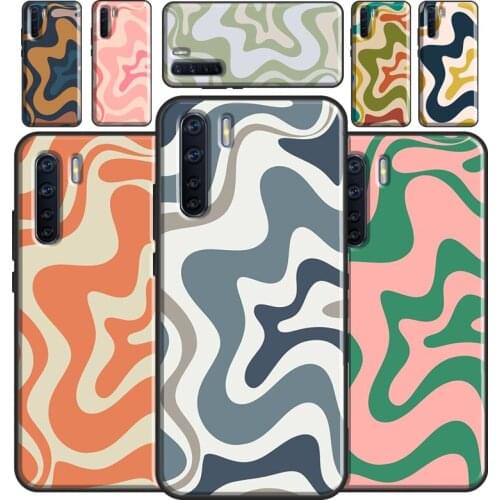 Liquid Swirl Abstract Beige Sage Green Case For OPPO Reno2 Z Find X3 Pro A3S A5S A15 A52 A72 A83 A91 A93 A5 A9 A31 A53 2020 Case