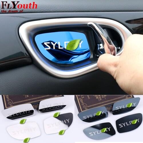 For Nissan SYLPHY 2012-2019 Car Door Bowl Decorated Patch Interior Handle Protector Cover Sticker Accessories