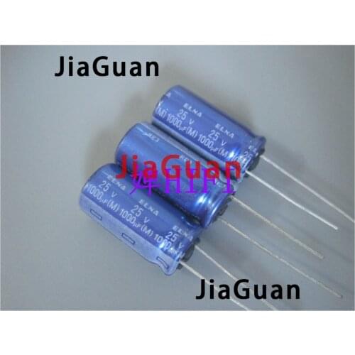 20pcs NEW ELNA RE3 25V1000UF 10X20MM audio electrolytic capacitor 1000uF/25V blue robe 1000UF 25V