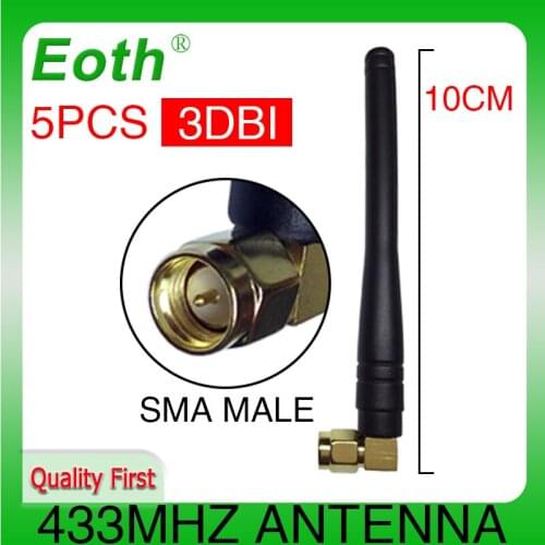 433MHz antenna LORA LORAWAN gold-plated elbow rod antenna 433 mhz IOT Wireless digital Meter reading communication system 433m