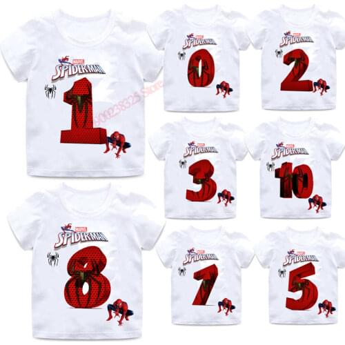 Marvel Kids Birthday T Shirt Boys Girls Clothes Digital Shirts Pup Wiki Spiderman Summer Tops Clothes Children Years Gifts