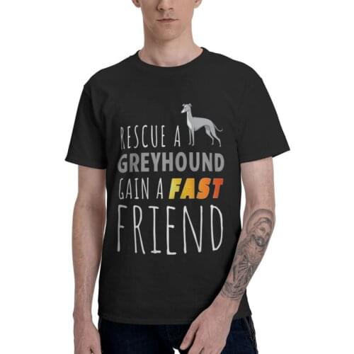 Greyhound Dog Rescue T-Shirts Men Streetwear T Shirt Short Sleeve Sighthound Lover Tshirts Cotton Tees Top Clothes