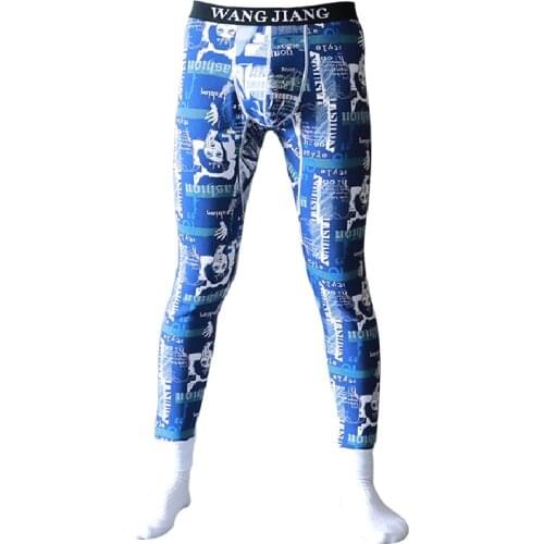 Men long johns mens warm pants elastic line of men fashion cotton sexy underwear tight legging long Johns plus velvet size XXL