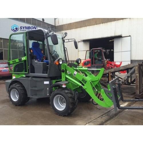 SYNBON New Mini Wheel Loader With Pallet Fork Farm Garden Loader 0. 8ton SY908E