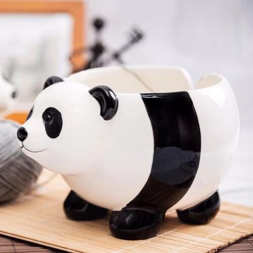 Creative Panda Storage Bowl Household Storage Container Woolen Yarn Organizer Living Room Table Wool Key Bowl Christmas Gift