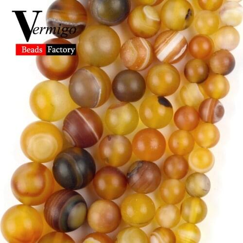 Natural Matte Brown Agates Stone Round for Jewelry Making 6mm-10mm Spacer Beads Diy Bracelet Necklace Accessories Wholesale 15"