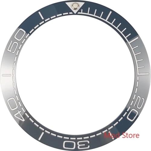 HOT 41.5mm Blue/Black White Printing Ceramic Bezel Insert Super Luminous Pip Set For Diver Mens Watch Replace Accessories