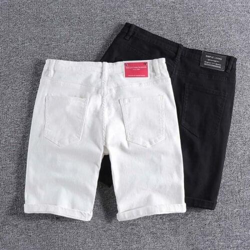 Fashion brand classic versatile black and white denim shorts mens trend 2020 summer new wear casual Capris wholesale 0333