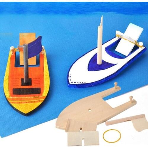 Adults Kids DIY Painting Kits Wooden Sailboat Ship Model Educational Children Kids Kindergarten Decoration Gift Wholesale