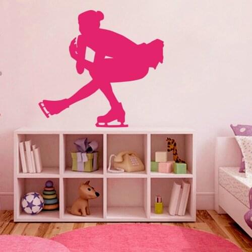 Wall Decal Vinyl Sticker Sport Figure Skating Club Sportswoman Dancing Skater Ice Team Skating School Children Room Sticker H-10