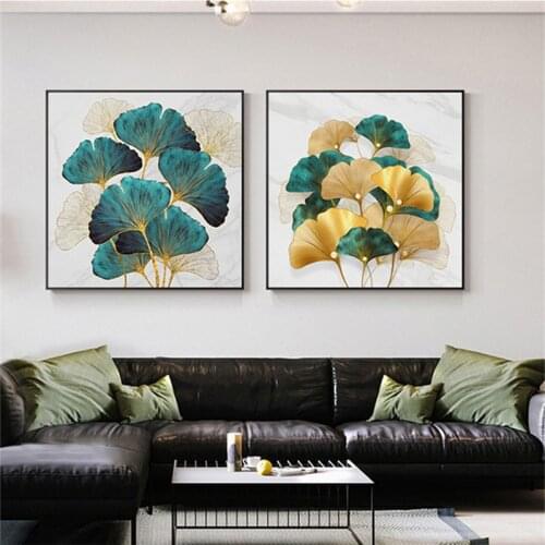 Poster Nordic Abstract Golden Ginkgo Leaf Modern Art Print Wall Pictures for Living Room Home Canvas Painting Cuadros Decoration