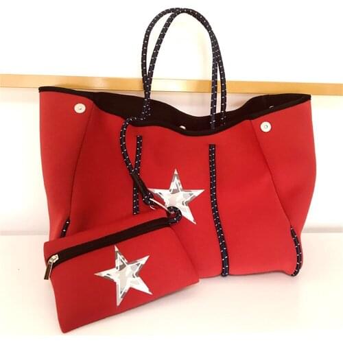 Neoprene Beach Bag Fashion Spain Women Luxury Shoulder Bag Large Neoprene Light Bolsas Female Travel Beach Holiday Handbags