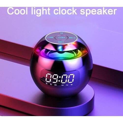 Portable Mini Subwoofer Ball Bluetooth-compatible Alarm Clock Phone Audio Mobile Type With Card U7M5