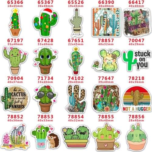 DIY Craft Supplies Sewing Accessories Cartoon Cactus Printed Planar Resins Mold 10 Pieces. PR-65366