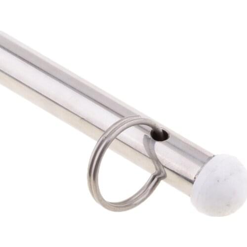 Rail Clamp Flag Staff Pole 14'' Stainless Steel Boat Marine Fits 7/8''-1